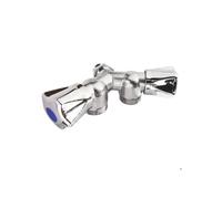 Robinet double en Y pour machine à laver SOMATHERM - Arrivée 1/2"" - Sortie 3/4"" - Croisillon ABS