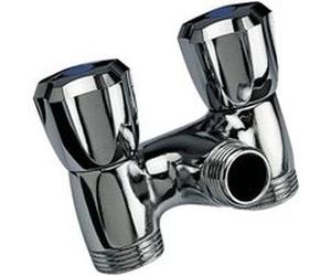 Robinet Double Laiton Chrome Sans Raccord chrome G