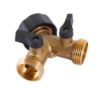 Robinet Double Machine à Laver, Répartiteur Raccord en Y 2 Voies pour Tuyaux d'Alimentation 3/4", Extérieur Jardin Double en Laiton Robuste