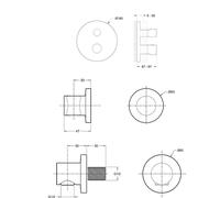 Robinet douche pour mitigeur encastrable thermostatique rond Jacob Delafon Modulo
