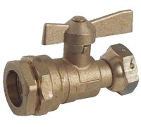 Robinet droit pour compteur d'eau écrou PE D 32mm F 1'' - SOMATHERM - 69-32-26