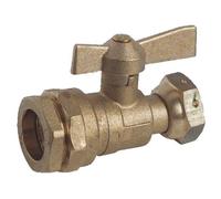 Robinet droit pour compteur d'eau écrou PE D 32 mm F 1'' GARIS 69-32-26