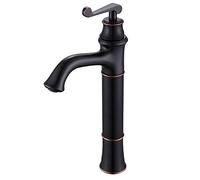Robinet Durable Diamètre du Tuyau d'entrée et de Sortie de 8 mm Poignée Contemporaine Grand Lavabo Robinet de Salle de Bain Robinet mitigeur de Lavabo Facile à Noir Facile à Nettoyer (Couleur :