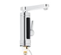 Robinet électrique 3 kW avec affichage de la température LED, chauffe-eau instantané rotatif à 360° - Chauffage rapide - Robinet cascade pour salle de bain, lavabo, petite cuisine