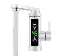 Robinet électrique 3000 W avec affichage de la température LED pour salle de bain, chauffe-eau instantané rotatif à 360°, robinet d'eau chaude, cuisine, lavabo (blanc)