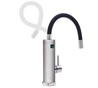 Robinet électrique avec chauffe-eau en acier inoxydable 3 kW - Chauffage rapide LED - Affichage de la température - Mitigeur flexible à une main