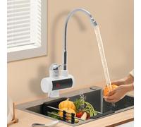 Robinet électrique avec chauffe-eau instantané, 220 V 3000 W, robinet de cuisine électrique 360° en acier inoxydable pour cuisine, jardin, salle de bain, camping