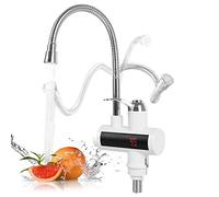Robinet électrique avec chauffe-eau instantané Btstil rotatif à 360° en acier inoxydable chauffe-eau eau robinet de cuisine électrique avec affichage LCD de température pour cuisine salle de bain