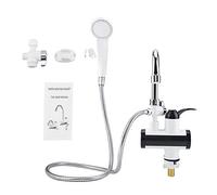 Robinet électrique, chauffe-eau, distributeur d'eau chaude et froide instantané, affichage de la température + pommeau de douche, 3000 W (UE)