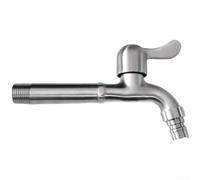 Robinet en acier inoxydable résistant aux hautes températures avec longueur étendue et clé à ouverture rapide, adapté pour un contrôle efficace du débit d'eau dans un usage domestique (bec pointu 16