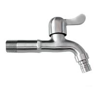 Robinet en acier inoxydable résistant aux hautes températures avec longueur étendue et clé à ouverture rapide, adapté pour un contrôle efficace du débit d'eau dans un usage domestique (bec pointu 13