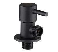 Robinet en cuivre pur, vanne triangulaire, d'angle d'entrée d'eau, anti-retour, chauffe-eau froide et chaude, de commutation à noyau for toilettes (noir)(Black)