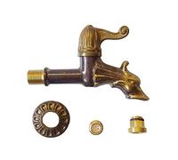 Robinet en laiton bronze art. 147 avec support caoutchouc pour fontaine maison jardin modèle Draghetto
