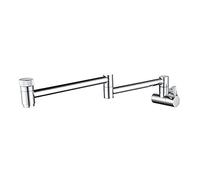 Robinet en Laiton Robinet de Cuisine d'eau Froide Simple Robinet d'évier de Cuisine Commercial Pliable Extensible Double Joint Bras pivotants monotrou Deux poignées robinets d'évier à