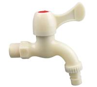 Robinet en plastique PVC Beige, ouverture rapide, connexion filetée externe simple froide G1/2 for cuisine, salle de bains, baignoire