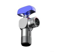 Robinet Équerre Laiton Grand Débit 1/2" x 3/8"(Blue) | Grand débit optimal, conception boule pleine, pour idéal cuisine salle de bain, montage mural simple