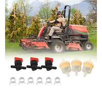 Robinet Essence Motoculteur, Robinet D'arrêt De Carburant, Vannes D'arrêt De Réservoir De Carburant + Filtres + Colliers De Serrage pour Tondeuse à Gazon