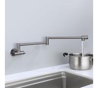 Robinet Evier de Cuisine Pliable a Osmose Inverse Mural Robinet Pot Remplissage de Casserole Simple Froid,Gris Pistolet