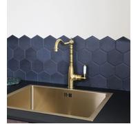 Robinet évier pour cuisine rétro vintage Leeds ESSEBAGNO - or brossé