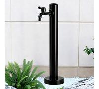 Robinet extérieur avec accessoires de montage, robinet à bec allongé, noir, acier inoxydable, bouche d'incendie de cour résistante au gel pour belvédère de pâturage de ferme(Height: 60cm/23.6in)