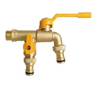 Robinet extérieur double en laiton, robinet mural de jardin hors gel à deux sorties, débit élevé, format 4,5 x 3,5 in, pour arrosage du jardin et de la cour