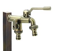 Robinet Exterieur Jardin 1/2 Laiton Robinet Double Sortie en Laiton Robinet de Jardin Antigel Robinet Exterieur Jardin Double Sortie,Bronze