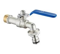 Robinet exterieur jardin Jardin en alliage de zinc d'irrigation industriel et domestique bleu avec double mamelon robinet balcon extérieur pour Yards(B and C)