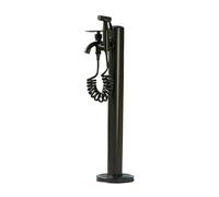 Robinet Exterieur Jardin Noir Robinet Extérieur Antigel Robinet Jardin Acier Inoxydable Robinet Exterieur Jardin Sur Pied(Color:Round column with spray gun,Size:60cm)