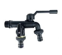 Robinet Exterieur Jardin Noir Robinet Jardin Double Sortie Laiton Double Sortie Robinet Exterieur 1/2 Pouces,Applique Robinet Exterieur,Noir
