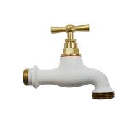 Boutté – Robinet extérieur laiton blanc – Entrée 15x21 (1/2") Nez 20x27 – Raccord arrosage
