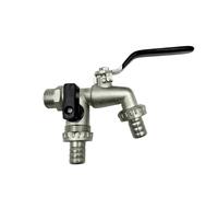 Robinet Extérieur - Répartiteur 2 Sorties | Diamètre 3/4 Pouce, Antigel, Modèle Mural Robuste, Double Arrivée D’eau Pour Terrasse, Lave-linge, Arrosage, Raccord Tuyau