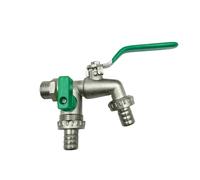 Robinet Extérieur - Répartiteur 2 Sorties | Diamètre 3/4 Pouce, Antigel, Modèle Mural Robuste, Double Arrivée D’eau Pour Terrasse, Lave-linge, Arrosage, Raccord Tuyau