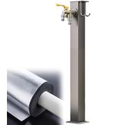 Robinet extérieur sur pied en acier inoxydable, colonne d'eau, robinet antigel à double bec pour l'arrosage du jardin, fontaine verticale carrée