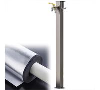 Robinet extérieur sur pied en acier inoxydable, colonne d'eau, robinet antigel à double bec pour l'arrosage du jardin, fontaine verticale carrée