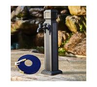 Robinet extérieur vertical en acier inoxydable, sur pied, pour jardins, fermes, lavage de voiture et nettoyage - Conception durable et résistante à la rouille