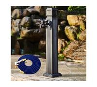 Robinet extérieur vertical en acier inoxydable, sur pied, pour jardins, fermes, lavage de voiture et nettoyage - Conception durable et résistante à la rouille