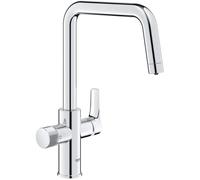 Robinet filtrant de cuisine - Chromé - Filtration de l'eau - Bec haut en U - Rotation 150° - GROHE Blue Pure Start - 30595000