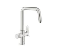 Robinet filtrant de cuisine - Supersteel - Filtration de l'eau - Bec haut en U - Rotation 150° - Blue Pure Start - 30595DC0