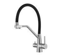 Robinet Flexible Cuisine Osmose Inverse Monotrou Mitigeur Evier Extractible 2 Modes,Brossé