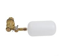 Robinet flotteur 1/2" NPT en plastique et laiton réglable pour bassin, abreuvoir et aquarium, arrivée d'eau automatique avec joint d'étanchéité Blanc/jaune