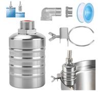 Robinet flotteur 1/2" ou 3/4" Valve de contrôle automatique du niveau d'eau, en acier inoxydable 304, remplissage automatique, vanne flottante pour réservoir d'eau, abreuvoir pour bétail, distillateur