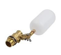 Robinet flotteur 1/2" pour étang, réservoir de bétail et aquarium - Arrêt réglable à 180° avec construction en laiton et plastique, compatible avec plomberie 1/2 NPT, blanc + jaune
