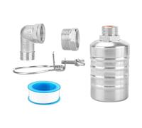 Robinet flotteur automatique 1/2" ou 1" - Contrôle automatique du niveau d'eau réglable pour réservoir d'eau piscine bassin à poissons (entrée latérale 1/2" + clip de fixation latéral étroit)