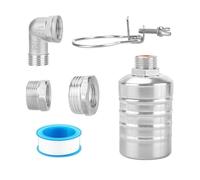 Robinet flotteur automatique 1/2" ou 1" - Contrôle automatique du niveau d'eau réglable pour réservoir d'eau piscine bassin à poissons (entrée latérale de 1 pouce + clip de fixation latéral étroit)