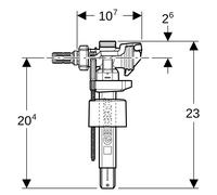 Robinet flotteur type 383 - alimentation latérale - 3/8" - GEBERIT - 281.002.00.5 Blanc G