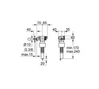 Robinet flotteur Grohe Alimentation latérale DAL-LY 37095