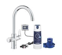GROHE Robinet Baucurve Blue Pure – Bec C chromé – Système de filtration d'eau 305