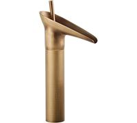 Robinet Haute Cascade pour Salle De Bain Trou Unique Type Ouvert Haut Bassin Mélangeur Robinet Forme De Verre à Vin, Antique