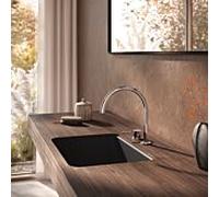 Robinet deux trous Herzbach DEEP 220 mm 18.022210.2.01 avec bonde à poussoir chromée