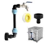 Robinet IBC Col de Cygne de Cuve,Adaptateur IBC avec Col de Cygne en Laiton, Robinet d'Arrêt S60 x 6 3/4" pour Réservoir d'eau de Pluie 1000 L,Remplissage Pratique de l'arrosoir